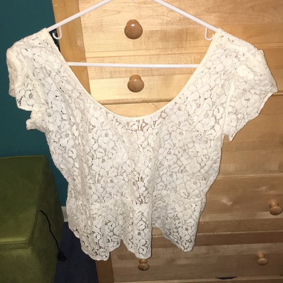 Pins & Needles Tops - White lace flowery shirt